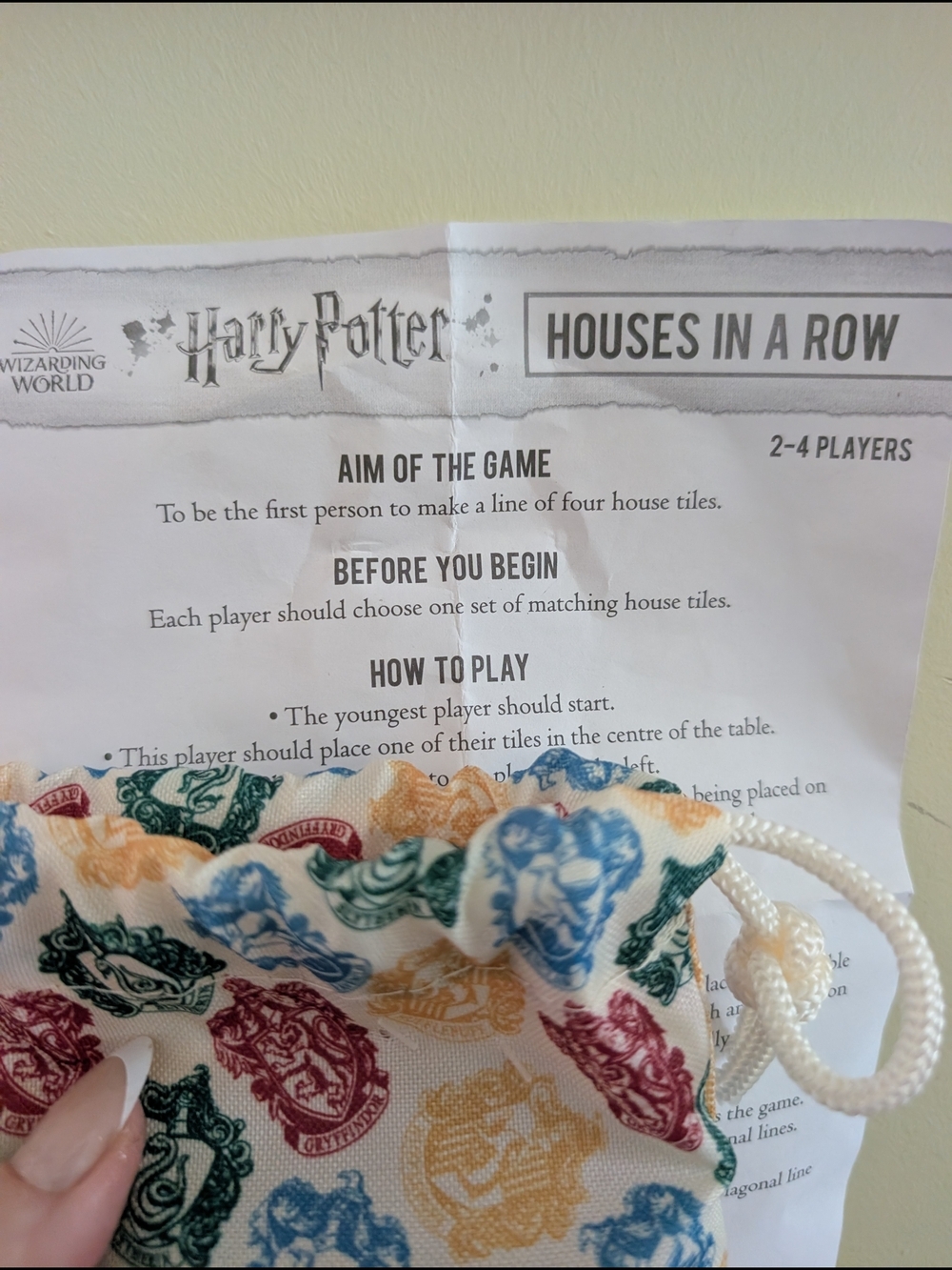 Harry Potter Houses Drawstring Pouch - Multi-Color Crest Design - Picture 2 of 5